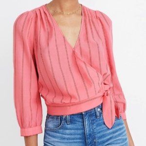 Like New! Madewell Cecilia wrap top pink